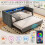 Grey Velvet Sofa Bed with USB Charging & Storage 6