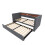 Grey Velvet Sofa Bed with USB Charging & Storage 8