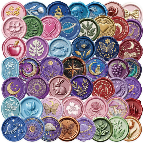 Reusable Tablets Waxes Seal Stickers 50pcs Pet Materials