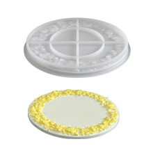 Floral Embossed Circular Silicone Tray Mold For DIY-pattern 2