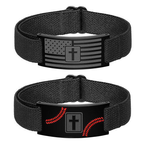 Adjustable Leather Crosses Bracelet For Men Patriotic-Type A 1