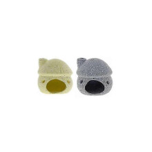 (2pcs, Yellow and gray) Ceramic Mushroom House Decor for Aquarium Fish Tank Landscaping