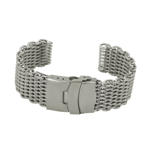 22 mm shark mesh watch strap with folding clasp 1