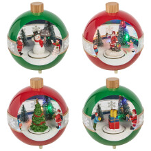 (Set of 1) Illuminated LED Snowball Santa Christmas Winter Scene Light Up Festive Holiday Decor