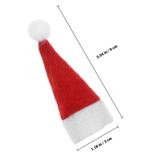 24 mini gorros navideños de forro polar, diseño para dulces 1