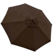 (3m 8bones, dark coffee) Stylish Round Garden Parasol - 6/8 Arm Sun Shade Canopy for Patio & Outdoor Relaxation