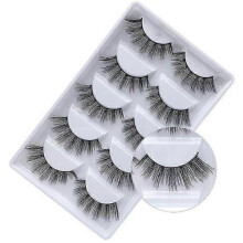 5 Pairs of Natural 3D False Eyelashes - Reusable Handmade Faux Lashes