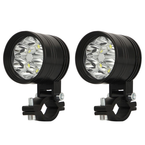 2 phares auxiliaires haute luminosité noirs pour 2