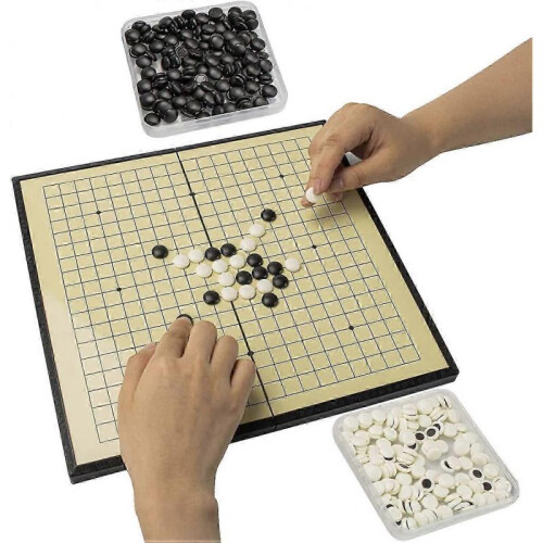 Portable Magnetic Go Game Set - Foldable 19x19 Board with Plastic Stones 1