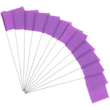50Pcs Durable Purple Marker Flags for Lawn Garden Outdoor Yard Marking