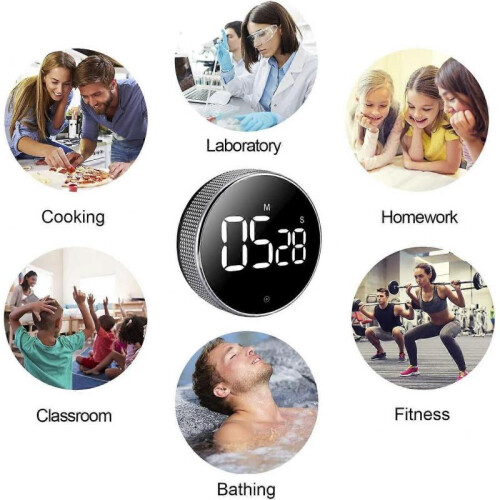 Kitchen Timers,Digital Classroom Timer for Kids, Large Magnetic LED Countdown Timer with Constant Light Function for classrooms, Quiet for Children an 1