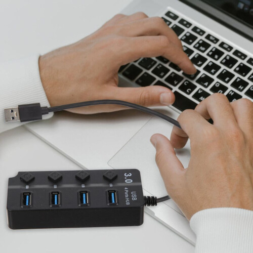 USB-hub med 4 portar och USB 3.0-adapter för datortillbehör 2