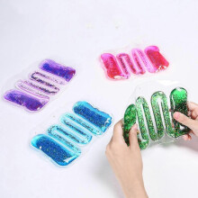 (D) Squishy Sensory Tubes Filled With Goo-Glitter- Non-Toxic, No-Mess, Squeezable Fidget Tube Stress Relief Toy For Kids Adults