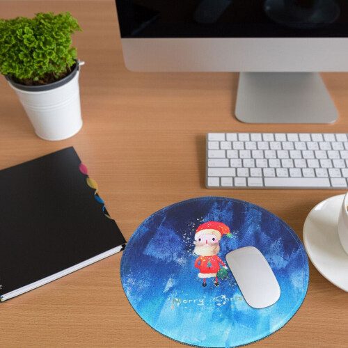 Christmas mouse pad with non-slip rubber base for office 2