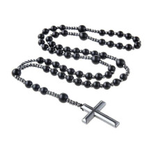 Elegant Cross Rosary Necklace with Religious Beads for UK Faith Jewelry
