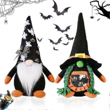 Spooky Halloween Gnome Plush Decor Set  Traditional Swedish Tomte Dwarfs for Festive UK Homes