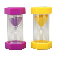 2pcs Hexagonal Hourglass 30 Minutes Sand Timer Portable Plastic Sand Clock for Games Kitchen Office