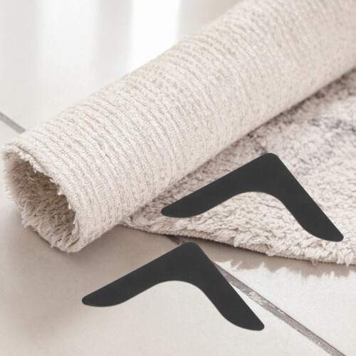 4 Black Non-Slip Carpet Pads with Right 2