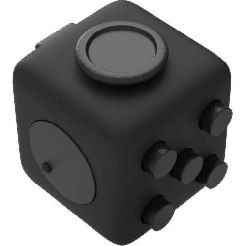 Spacer Fidget Cube Anti-stress with 6 Different Functions Anti-stress Dice (black 1