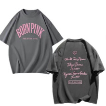 (M,cotton  t shirt4)Pink And Black Shirt Tee Shirt Born Pink T-shirt Kpop Born Pink Clothing Born Pink Top Wear Golf Trainning T Shirts Short Sleeve