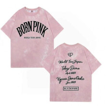 (XL,cotton  t shirt5)Pink And Black Shirt Tee Shirt Born Pink T-shirt Kpop Born Pink Clothing Born Pink Top Wear Golf Trainning T Shirts Short Sleeve