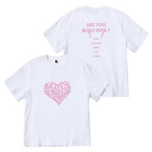 (L,cotton t shirt)Pink And Black Shirt Tee Shirt Born Pink T-shirt Kpop Born Pink Clothing Born Pink Top Wear Golf Trainning T Shirts Short Sleeve
