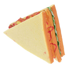 1 künstliches Sandwichbrot als Dekoration, realistische Fotorequisite