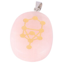 1 levensboom hanger met chakrasymbolen, kristal, roze