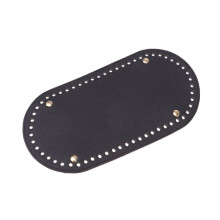 1 ovaler Boden aus Kunstleder für selbstgemachte Damenhandtaschen (schwarz)