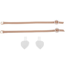 1 par de cadenas para zapatos de mujer con correa de tobillo y tacón de metal beige