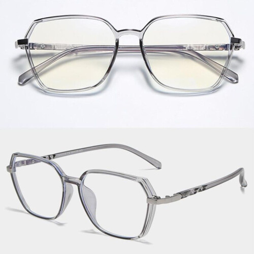 1 einfache Brille, graues Metallgestell mit Blaulichtfilter 1
