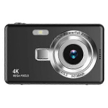 (Black) Q12 2.4 Inch HD Digital Camera with 4K Video Recording CCD Sensor Includes 64GB Memory Card and Reader for Photography