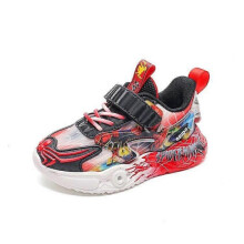 (27,black and red)Children's cartoon sports shoes autumn luminous children's shoes mesh boys flash tide cool