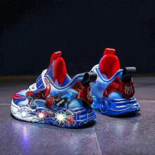 (31,navy blue)Children's cartoon sports shoes autumn luminous children's shoes mesh boys flash tide cool