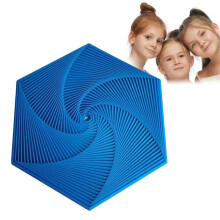 (Blue) Black Fractal Fidget Hexagon Stress Reliever Toy