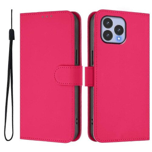 (Rose Red) For Wiko T60 Cubot P80 Solid Color PU Protective Phone Case Cover