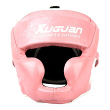 Boxing Headgear Head Guard Soft Karate Headgear Face Cover Forehead and Ear Protection Head Gear for Grappling Kickboxing MMA Pink M