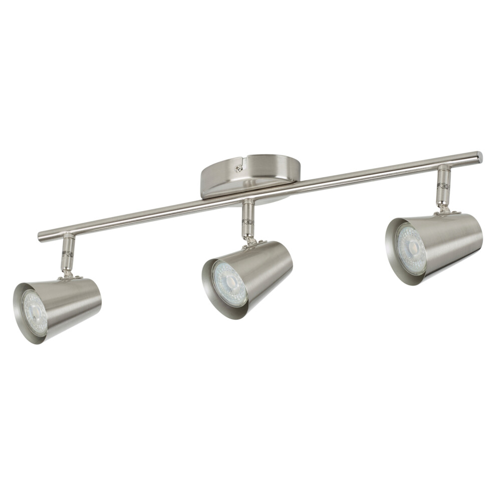 Urbnliving (Set Of 3) Eglo Travale Satin Nickel Spot Bar Modern Adjustable Ceiling Home Ing Light