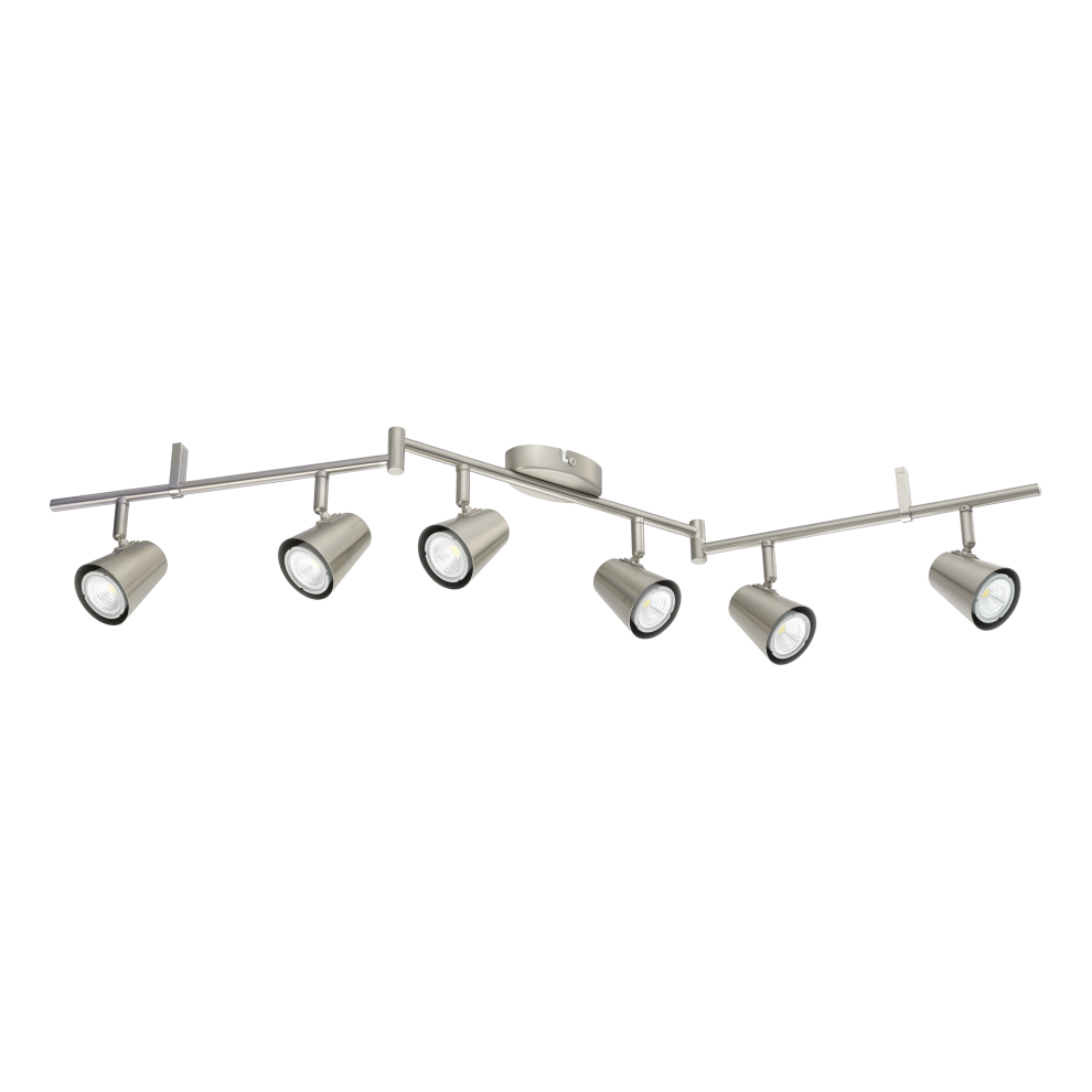 Urbnliving (Set Of 6) Eglo Travale Satin Nickel Spot Bar Modern Adjustable Ceiling Home Ing Light