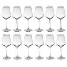 (Set of 12) Pasabahce Napa 360ml Stemmed Wine Glasses Red White Drinking Glassware Set