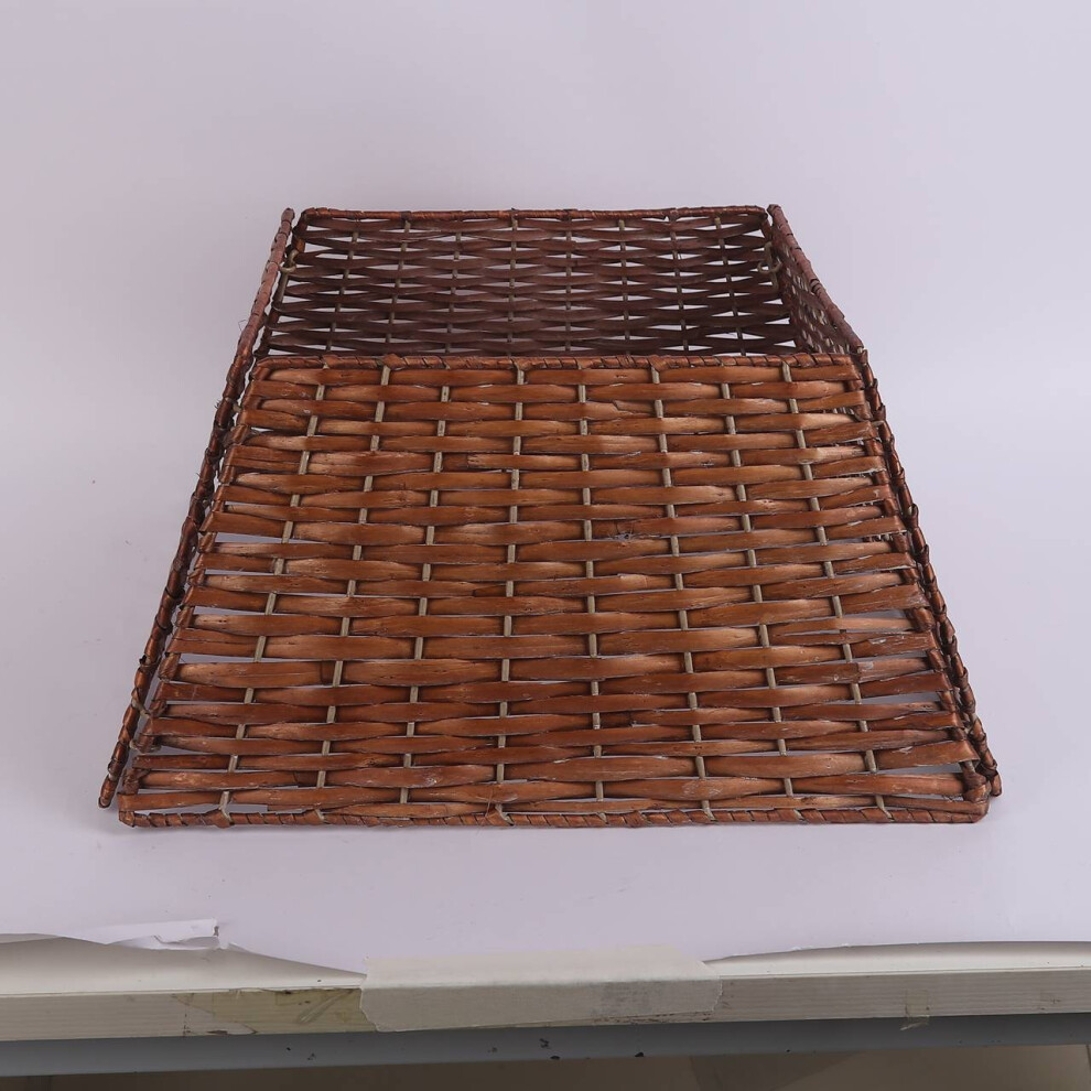 B&Q - Urbnliving 47Cm Square Christmas Tree Skirt Rope DesignDecorative Festive Base Cover Brown Set Of 4 - Image 3