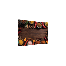Glass Chopping Board SPICES ORIENTAL WOOD PLANK 2 Set 52x30cm