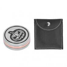 Pumpkin Coin Slider Pumpkin Pattern Push Slider Toy Zinc Alloy Rotation Game Stress Relief Toys with Storage Bag Black