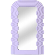 (cream purple) Aesthetic Wave Pattern Irregular Frame Mirror, Decorative Desk Wall Mirror For Living Room Bedroom Hallway Home Decor