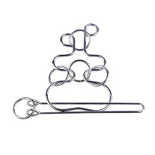 (big gourd) Metal Buckle Rings Brain Game Toy Fidgets Locked Puzzle Teaser Toy for Family Kids Autisms ADD Tension Alleviation Toy