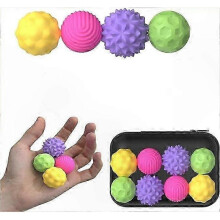 Silicone Sensory Fidget Ball Set, 4 Pack Stress Relief Toys for Adults and Teens, Ideal for Autism, ADHD, Anxiety Support, Perfect Stocking Stuffers