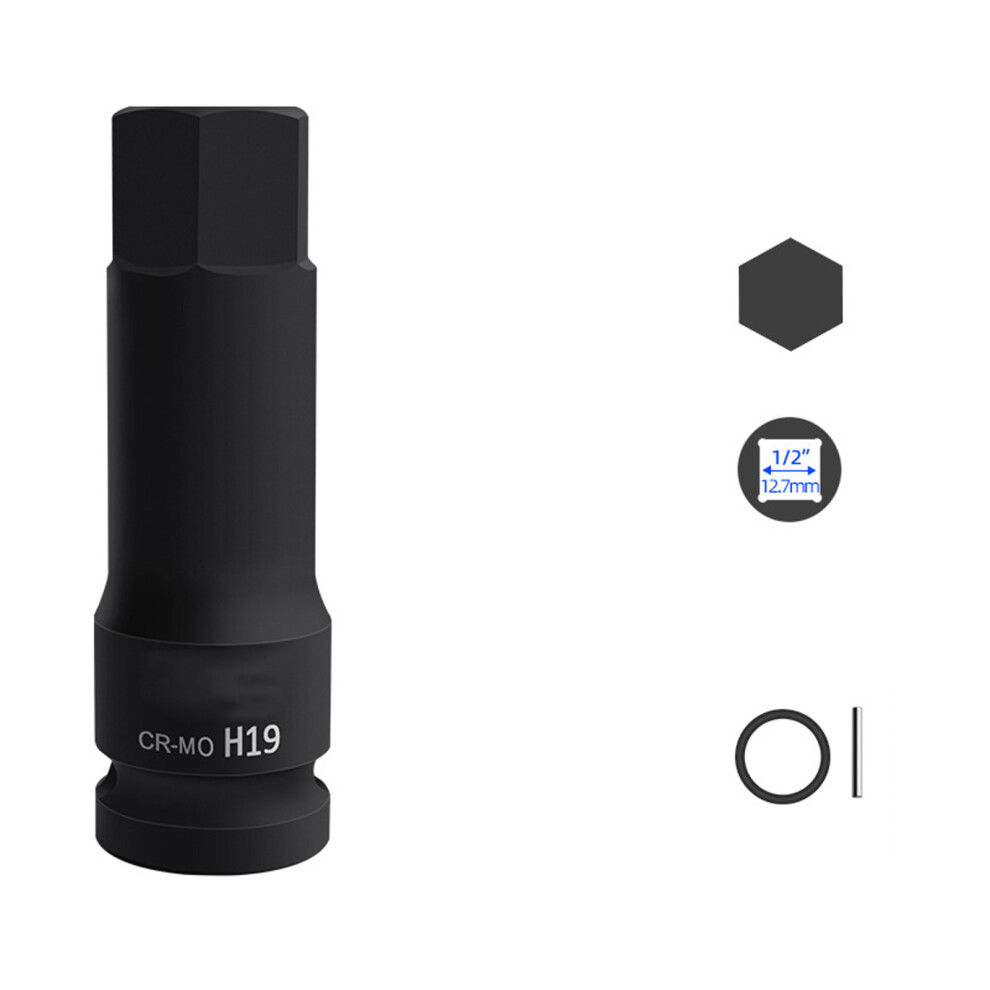 Professional 22Mm Hex Impact Bit Socket 1/2Inch Cr Mo Steel-H19 7754000320882
