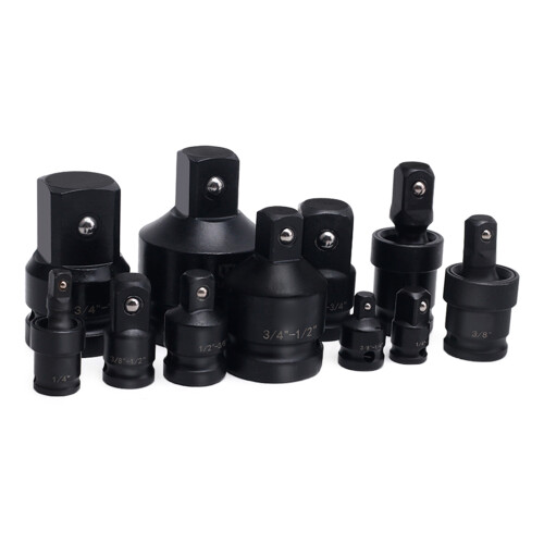 Socket Adapter and Reducer Set with Universal Joint Rotation for
