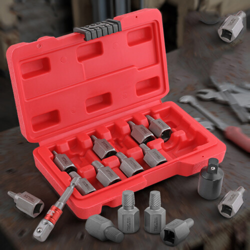 Hexagonal Head Screw Extractor Kit for Effective Stripped Bolt 1