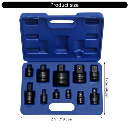 Socket Adapter and Reducer Set with Universal Joint Rotation for 2